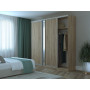 Шкаф купе Doros Сити 24 Дуб Cонома 2 ДСП / 1 Зеркало 238х60х240 (42002078)