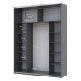 Шкаф купе Doros G-Caiser Графит 2 Стекла / 3 части 180х60х240 (42005016)