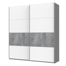Шкаф-купе Doros G-Caiser Графит / Белый вставка Бетон 2 ДСП / 4 части 220х60х240 (42001013)