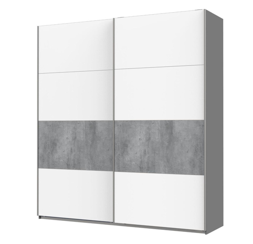 Шкаф-купе Doros G-Caiser Графит / Белый вставка Бетон 2 ДСП / 4 части 220х60х240 (42001013)
