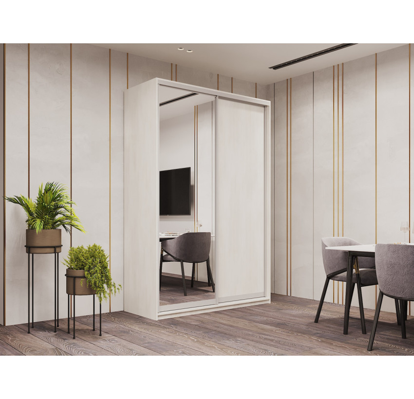 Шкаф купе Doros Сити Лайт Белое дерево 1 ДСП / 1 Зеркало 150х60х225 (42002062)