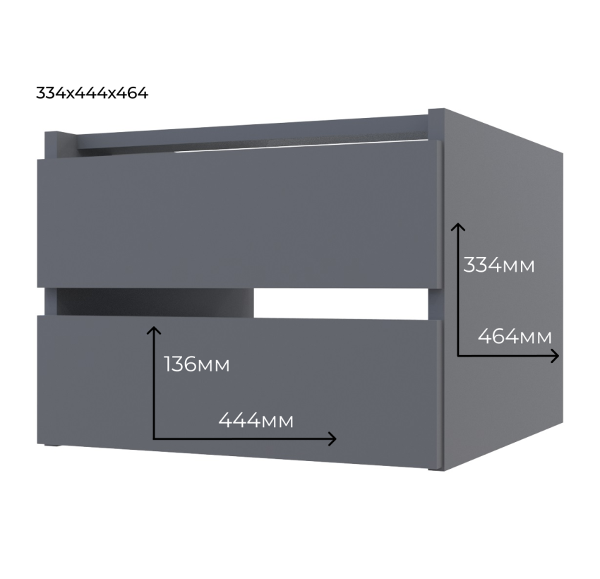 Блок ящиков для шкафа купе Doros G-Caiser Графит 44,8х42х33,6 (80736209)
