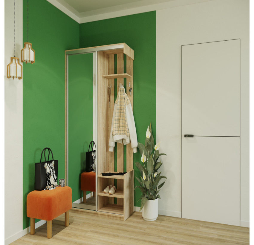 Прихожая Doros City One Door Дуб Cонома 1 Зеркало 110х45х210 (44900083)