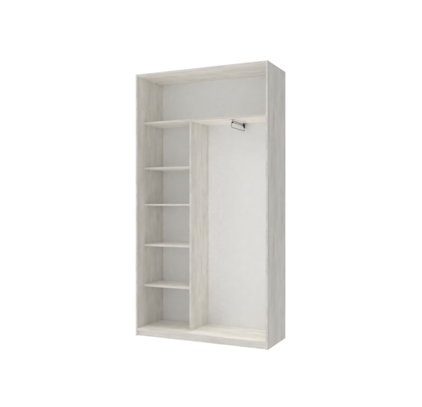 Шкаф купе Doros Сити Лайт Белое дерево 1 ДСП / 1 Зеркало 120х45х225 (42002044)