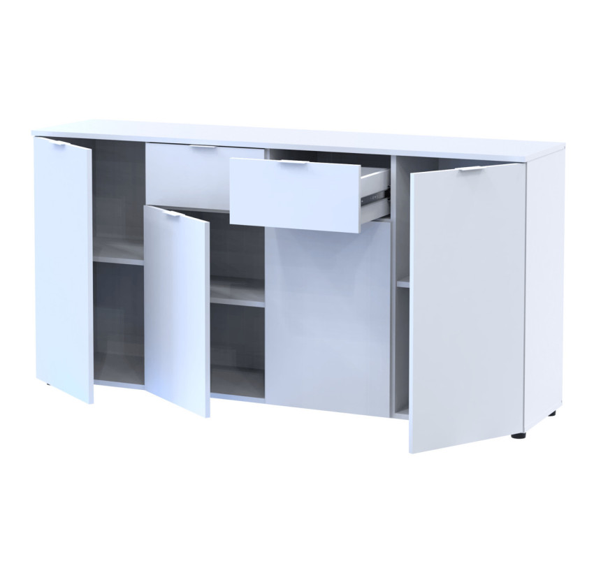 Комод Doros Рон 7 Білий 4 фасади 2 шухляди 160х38х81 (44900222)