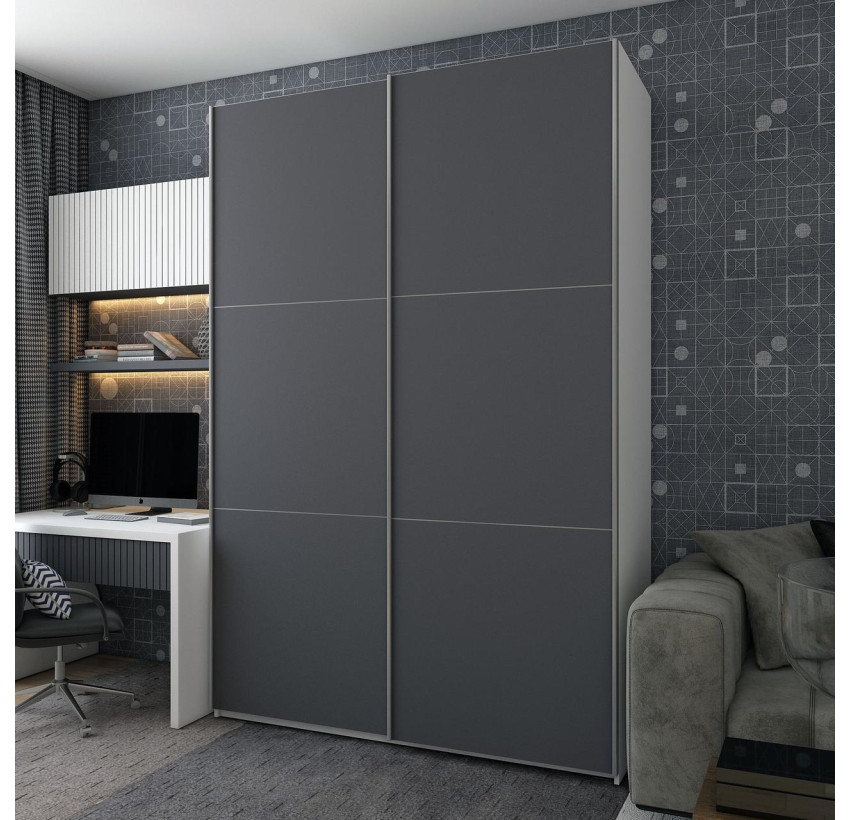 Шкаф купе Doros G-Caiser Белый Графит 2 ДСП/3 части 160х60х240 (42005087)