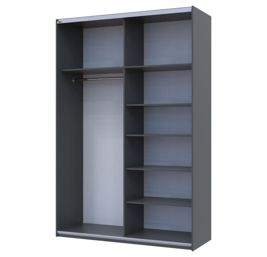 Шкаф-купе Doros G-Caiser Графит Дуб Евок 1 ДСП / 1 Зеркало 160х60х240 (42005072)