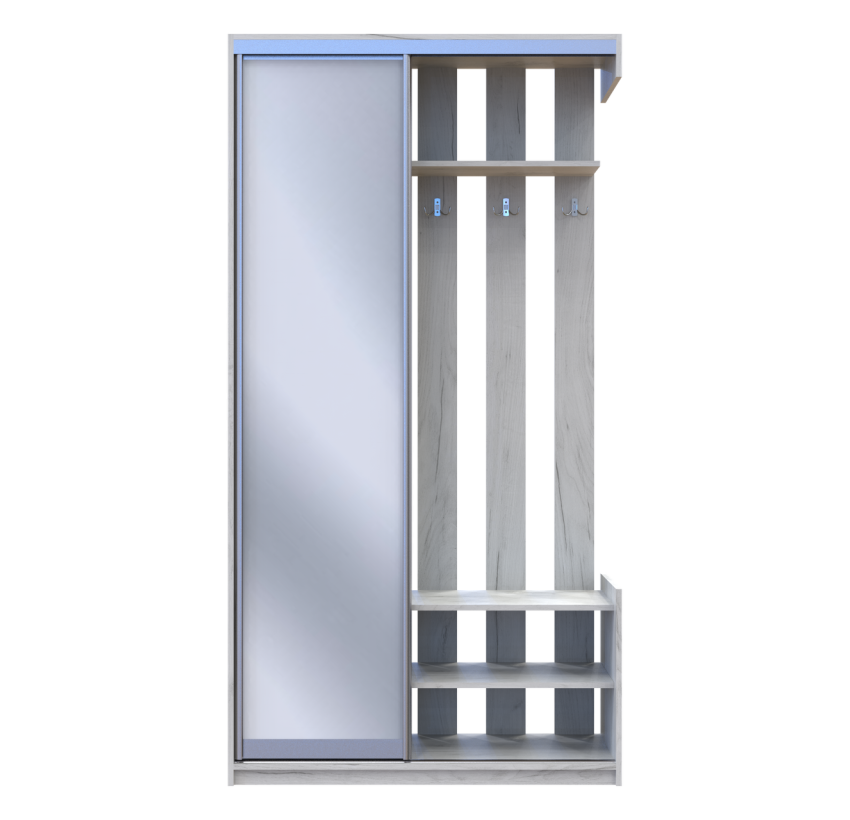 Прихожая Doros City One Door Белый Дуб 1 Зеркало 110х45х210 (7536987)