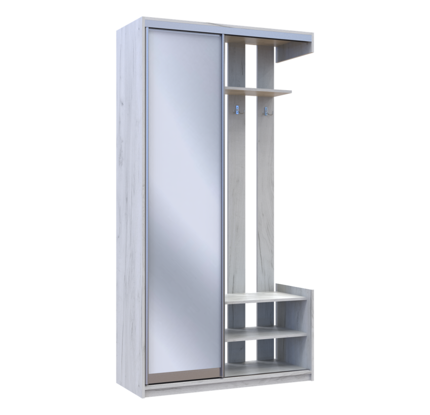 Передпокій Doros City One Door Білий Дуб 1 Дзеркало 110х45х210 (7536987)