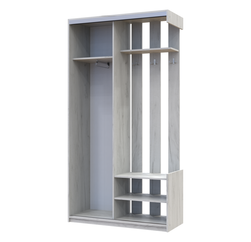 Передпокій Doros City One Door Білий Дуб 1 Дзеркало 110х45х210 (7536987)