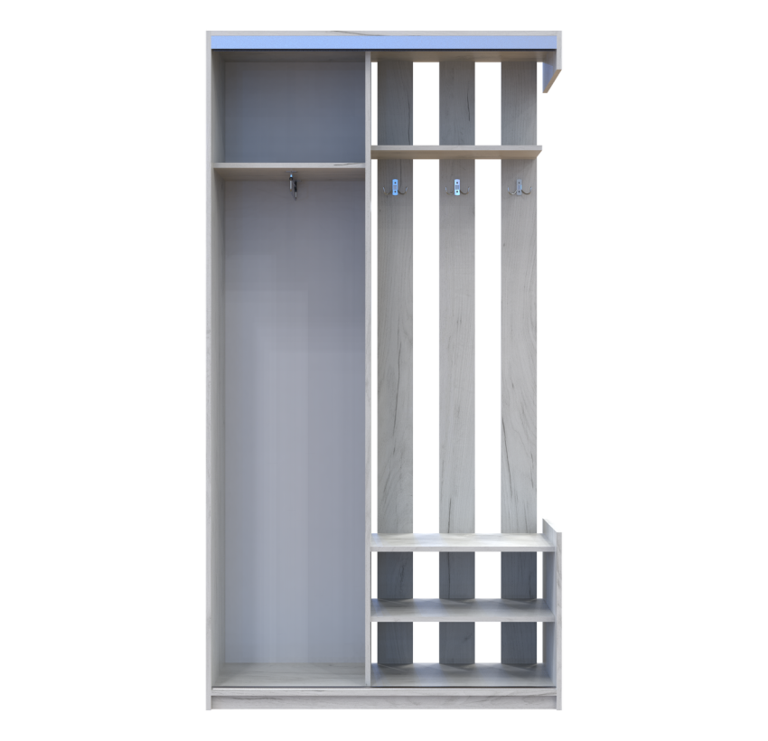 Передпокій Doros City One Door Білий Дуб 1 Дзеркало 110х45х210 (7536987)
