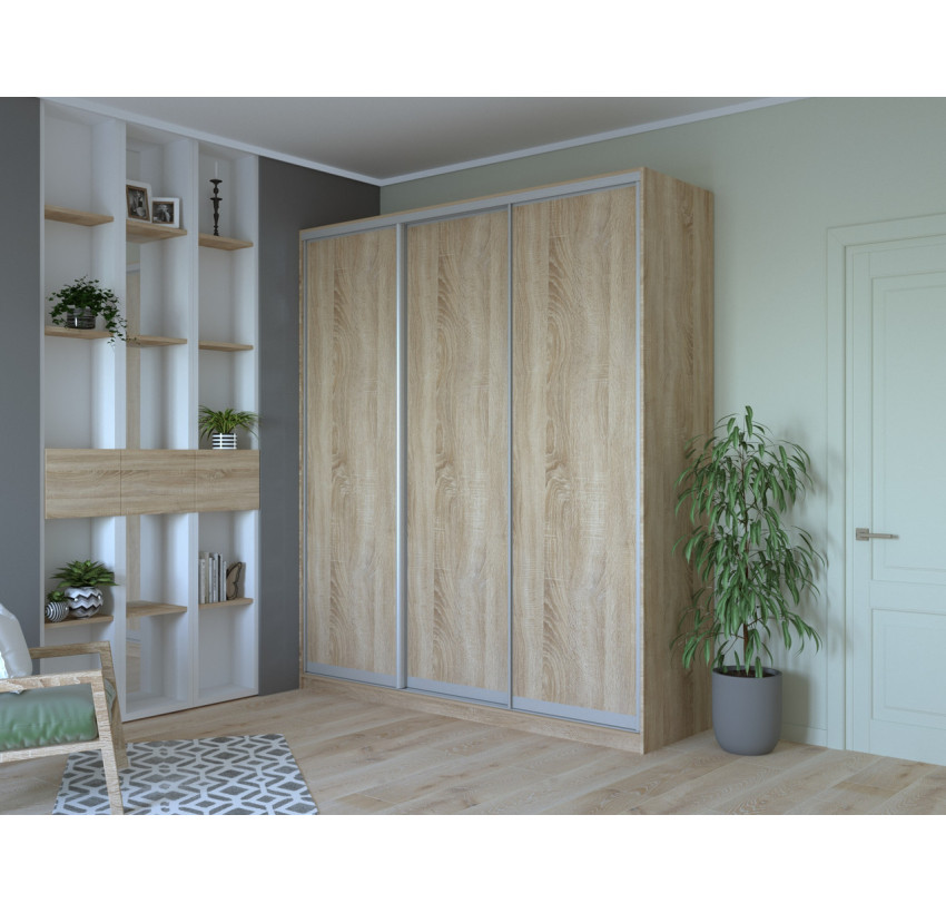 Шкаф купе Doros Сити 24 Дуб Cонома 3 ДСП 208х60х240 (42001001)