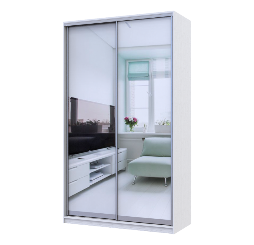 Шкаф купе Doros Сити 24 Белый 2 Зеркала 140х60х240 (42002090)