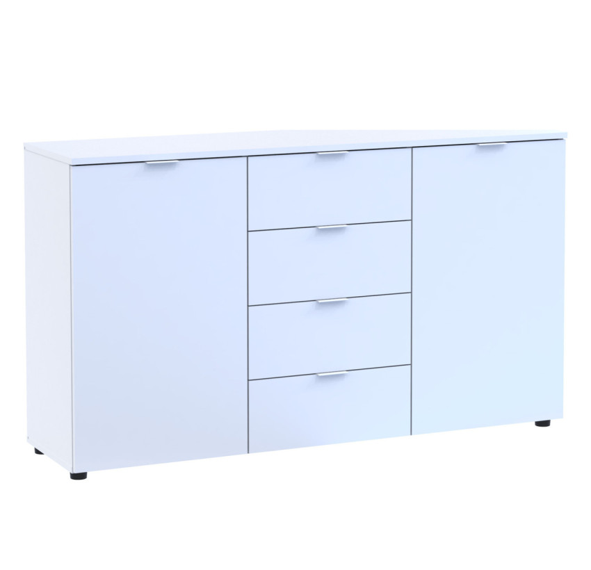 Комод Doros Рон 5 Белый 2 фасада 4 ящика 140х38х81 (44900223)