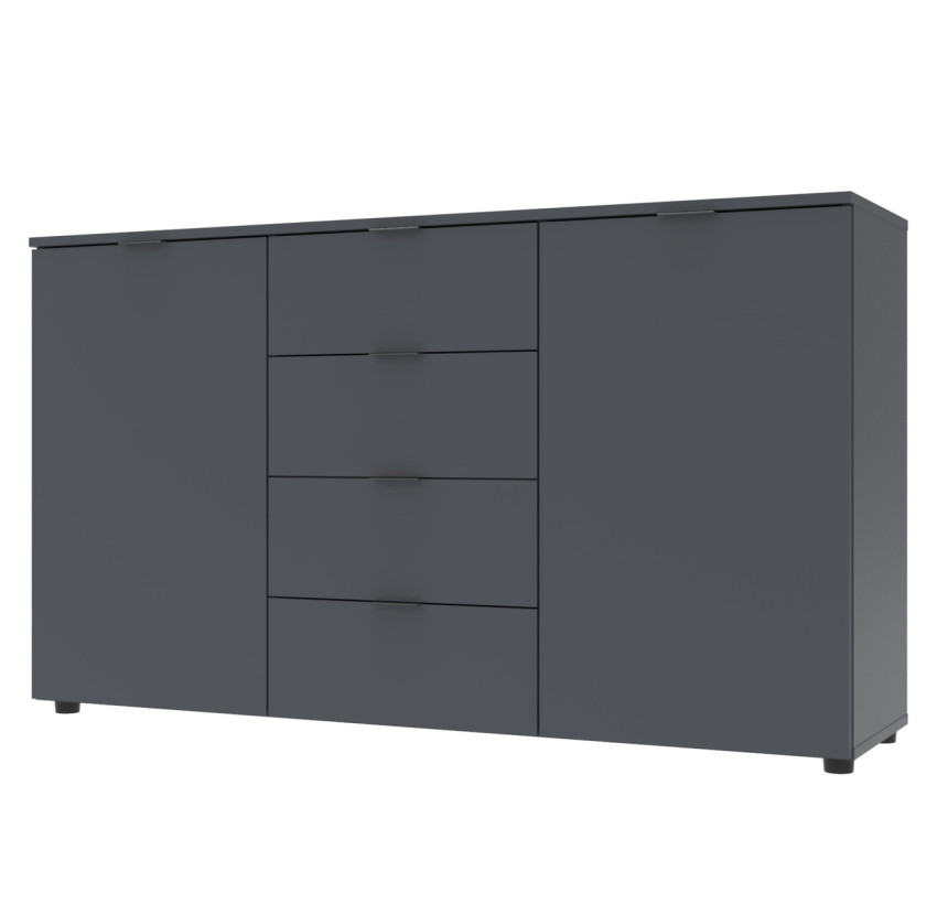 Комод Doros Рон 5 Графіт 2 фасади 4 шухляди 140х38х81 (44900235)