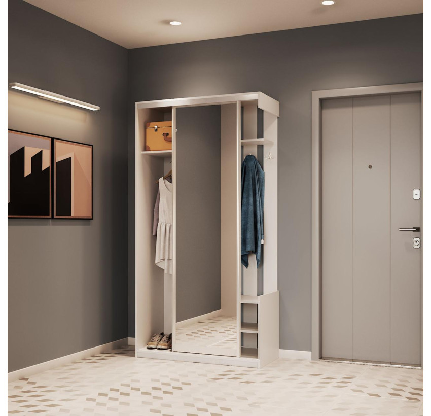 Передпокій Doros City One Door Білий 1 Дзеркало 110х45х210 (44900058)
