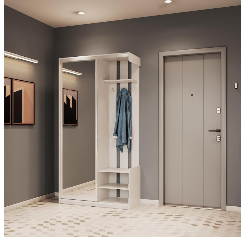 Прихожая Doros City One Door Белый 1 Зеркало 110х45х210 (44900058)