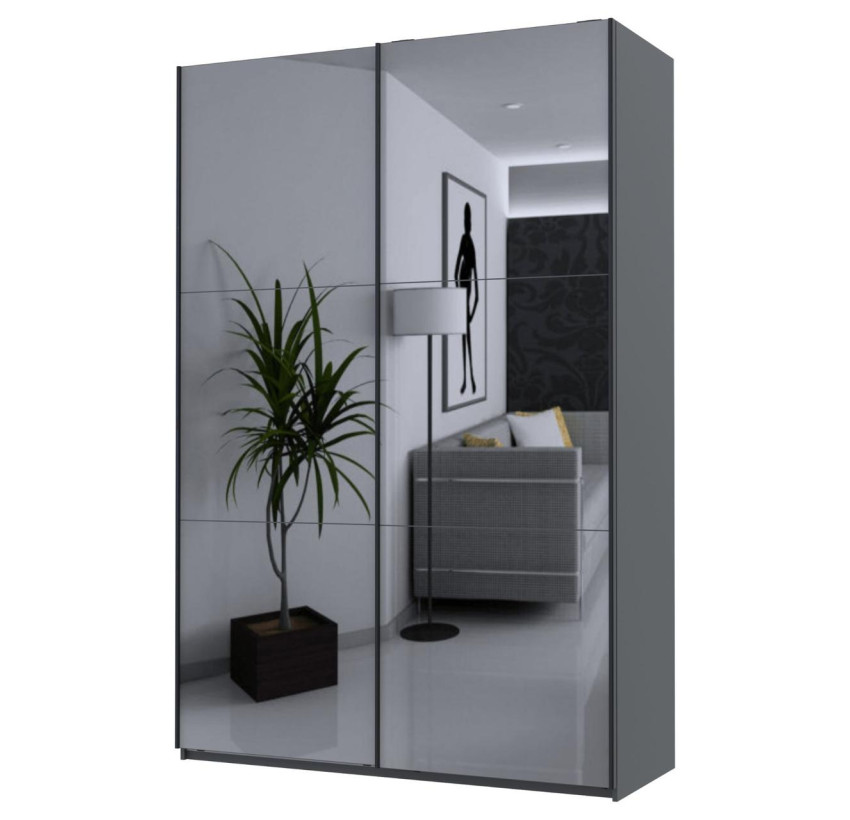 Шафа купе Doros G-Caiser Графіт 2 Дзеркала / 3 частини 160х60х240 (42005021)