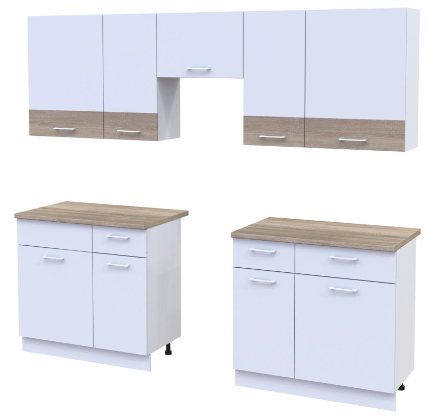 Кухня Лея Doros 2.6 м Белый/Дуб сонома ДСП 260х60х250 (81000009)