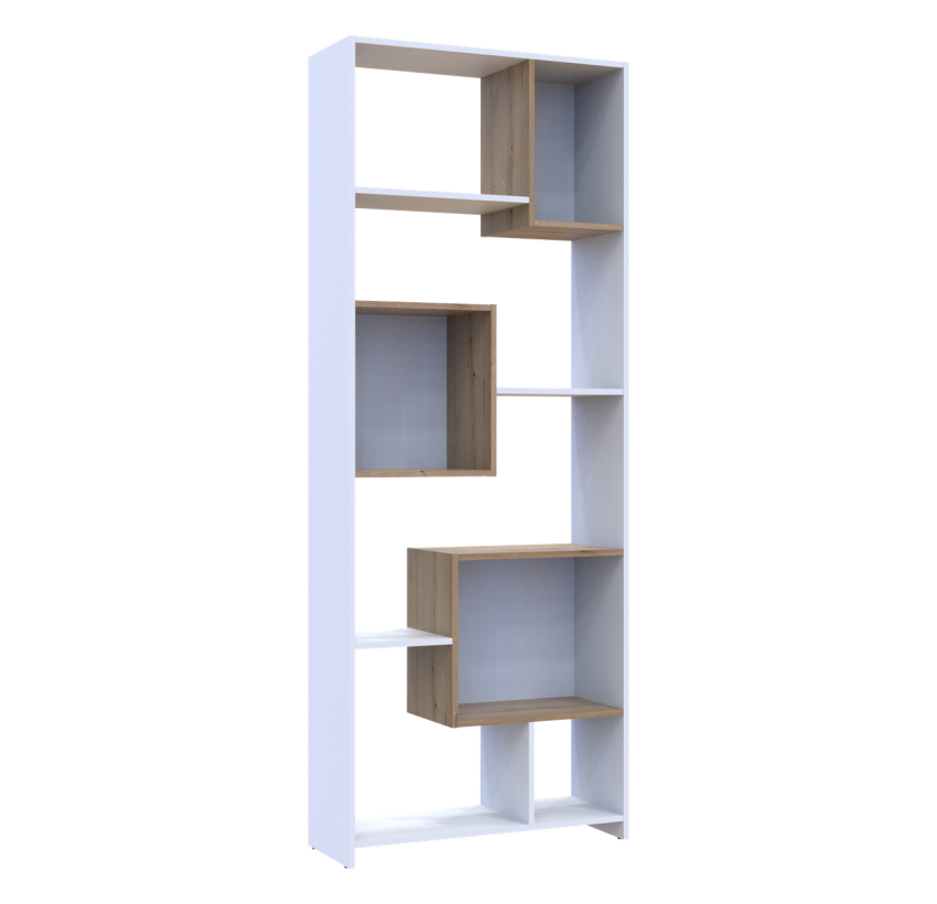 Етажерка висока Doros B1S Білий/Дуб евок 81х30х210 (41516039)