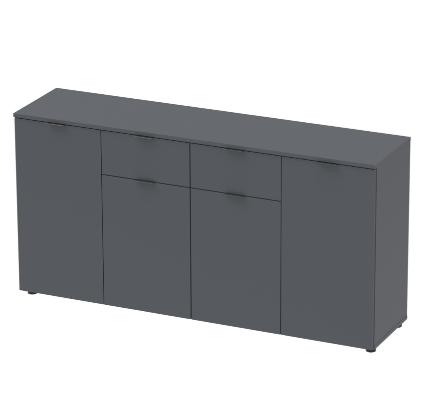 Комод Doros Рон 7 Графіт 4 фасади 2 шухляди 160х38х81 (44900236)