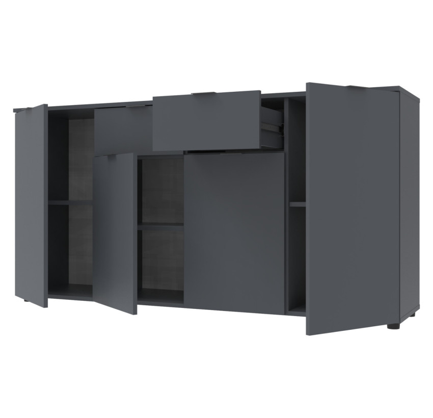 Комод Doros Рон 7 Графит 4 фасада 2 ящика 160х38х81 (44900236)