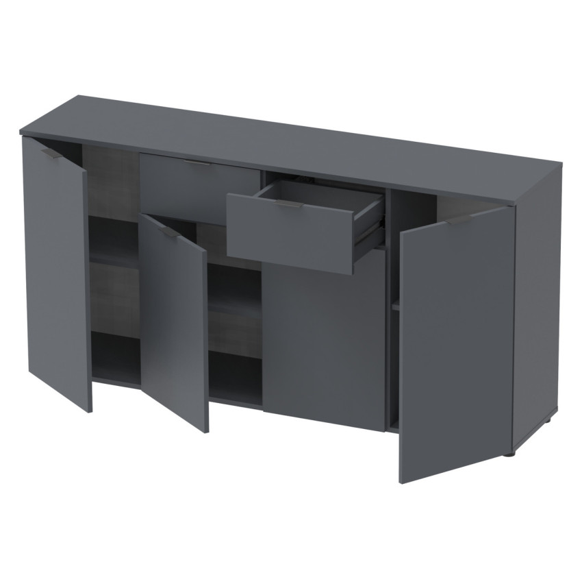 Комод Doros Рон 7 Графит 4 фасада 2 ящика 160х38х81 (44900236)