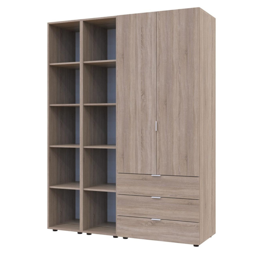 Комплект Doros Гелар с 2 Этажерками Дуб Сонома 2 ДСП 153.9х49.5х203.4 (42005045)