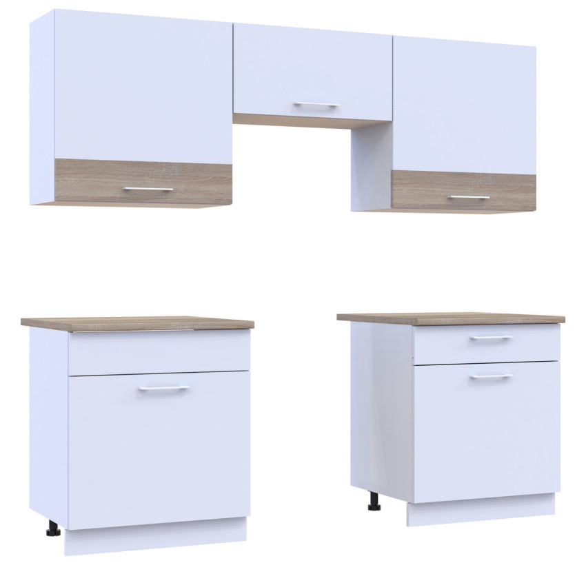 Кухня Лея Doros 1.8 м Белый/Дуб Сонома ДСП 180х60х250 (81000010)