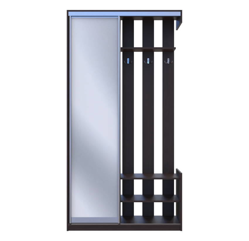 Передпокій Doros City One Door Венге 1 Дзеркало 110х45х210 (12365478)