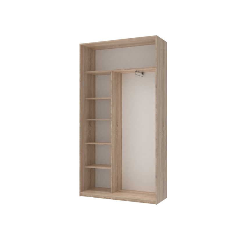 Шкаф купе Doros Сити Лайт Дуб Cонома 2 Зеркала 120х45х225 (44900068)