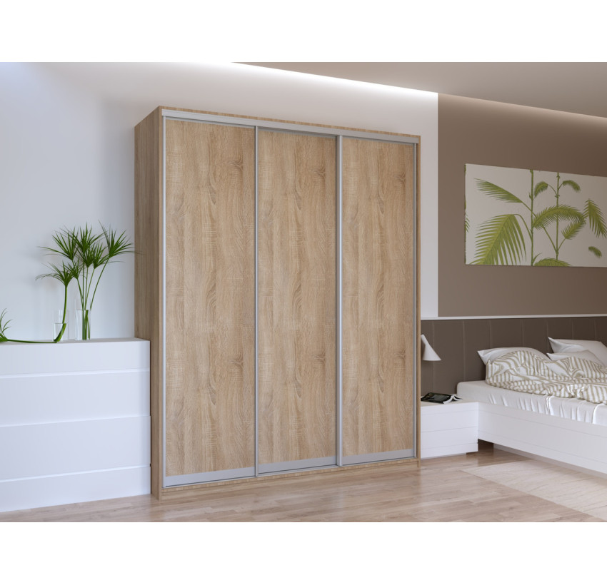 Шкаф купе Doros Сити Лайт Дуб Cонома 3 ДСП 180х60х225 (42002003)