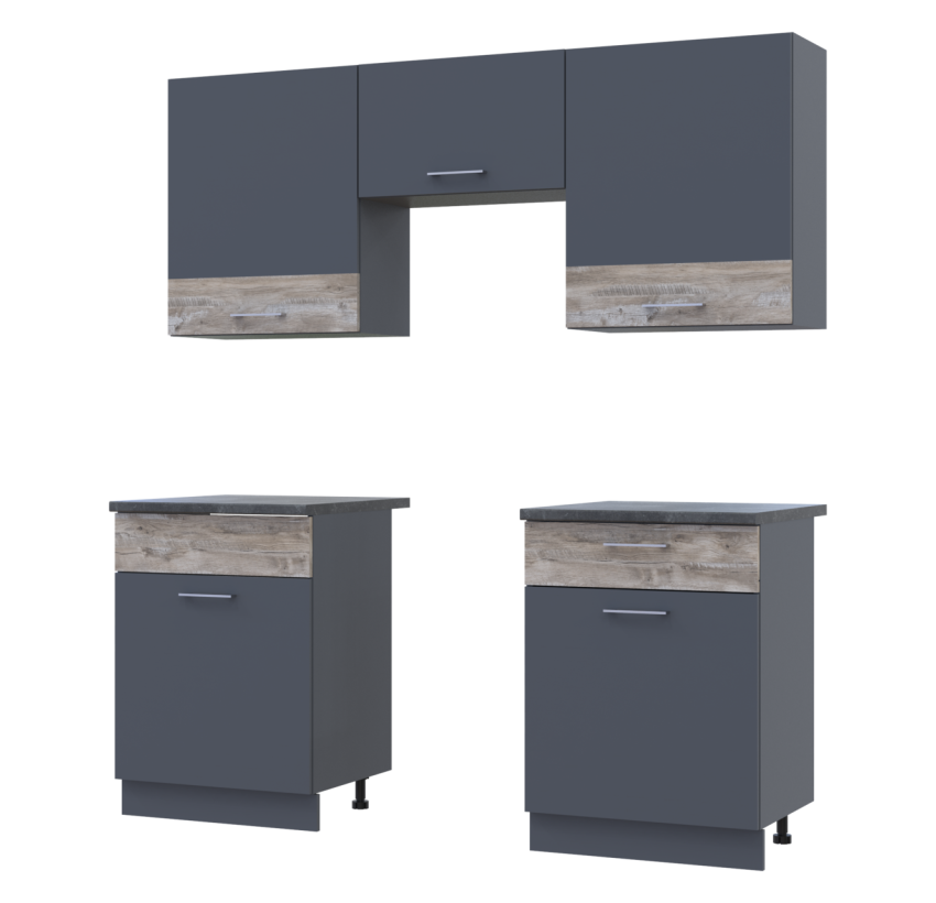 Кухня Лея Doros 1.8 м Графит/Клондайк ДСП 180х60х250 (81000014)