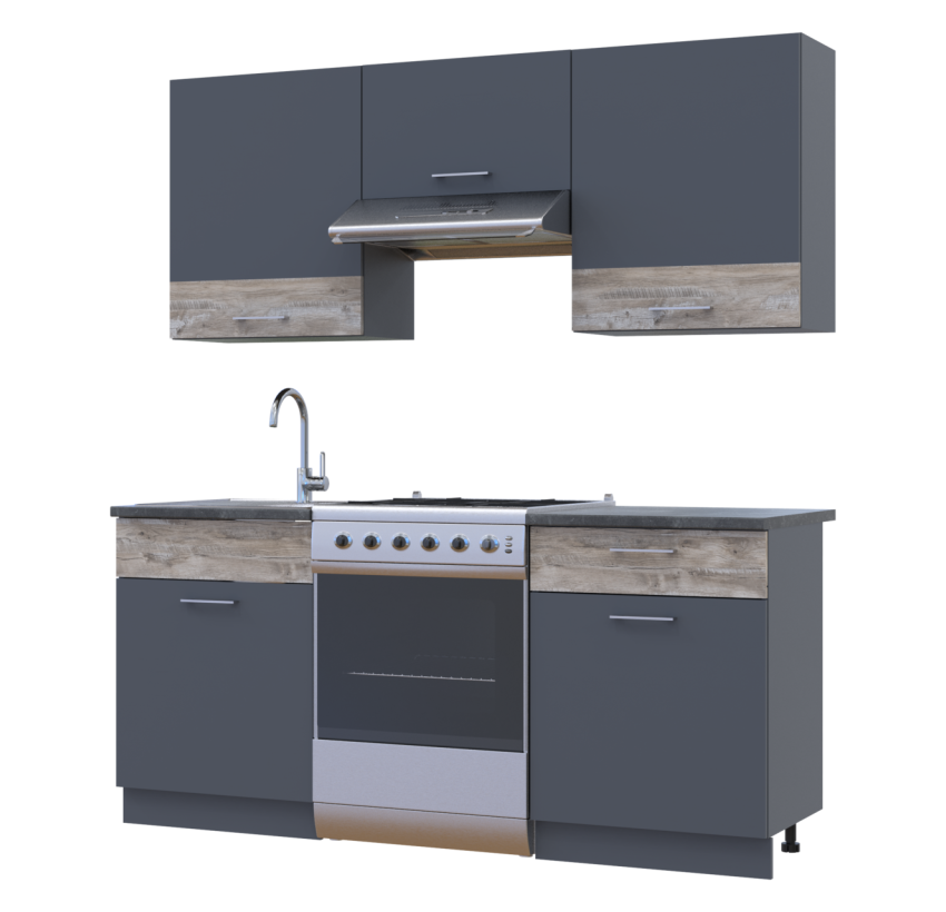 Кухня Лея Doros 1.8 м Графит/Клондайк ДСП 180х60х250 (81000014)