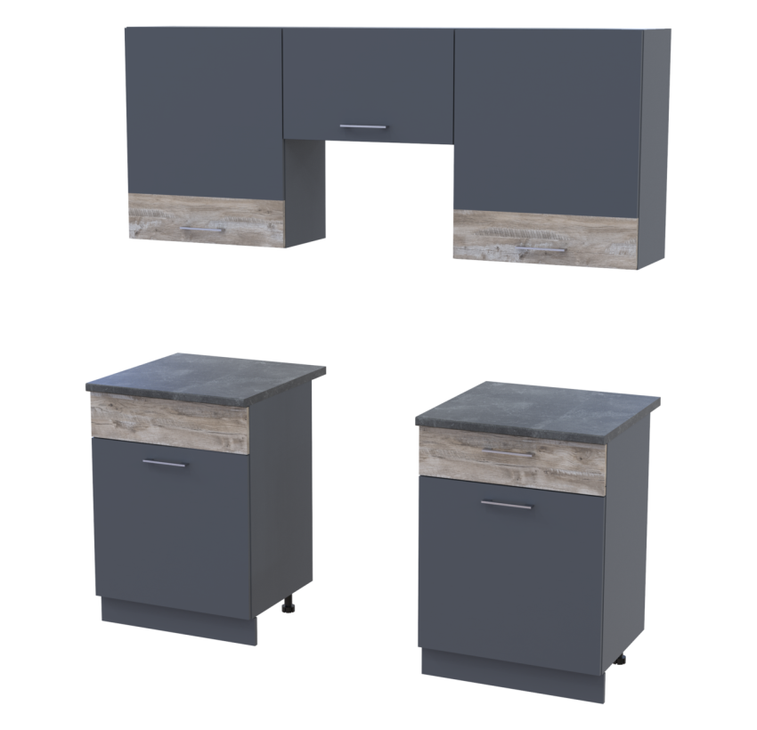 Кухня Лея Doros 1.8 м Графит/Клондайк ДСП 180х60х250 (81000014)