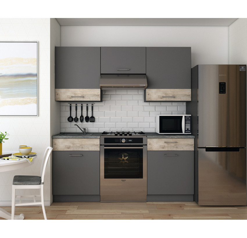 Кухня Лея Doros 1.8 м Графит/Клондайк ДСП 180х60х250 (81000014)