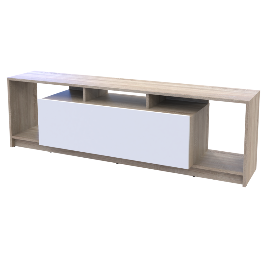 Стінка у вітальню Doros U1 Дуб Сонома Білий ДСП 160х38х48 (41510105)