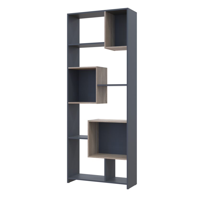 Етажерка висока Doros B1S Графіт/Дуб Сонома 81х30х210 (41516040)