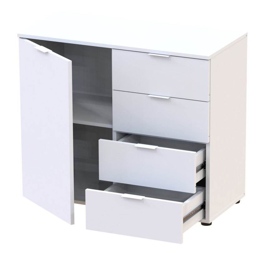 Комод Doros Рон 1 1 фасад 4 ящика Белый 80х38х81 (41516005)