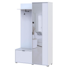 Прихожая Doros Дора Белая 1 ДСП/1 Зеркало 113.5х40х192 (44900239) Прихожая Doros Дора Белая 1 ДСП/1 Зеркало 113.5х40х192 (44900239)