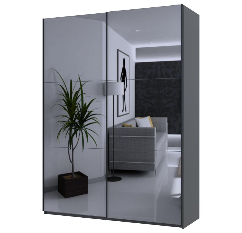 Шафа купе Doros G-Caiser Графіт 2 Дзеркала 180х60х240 (42005012)