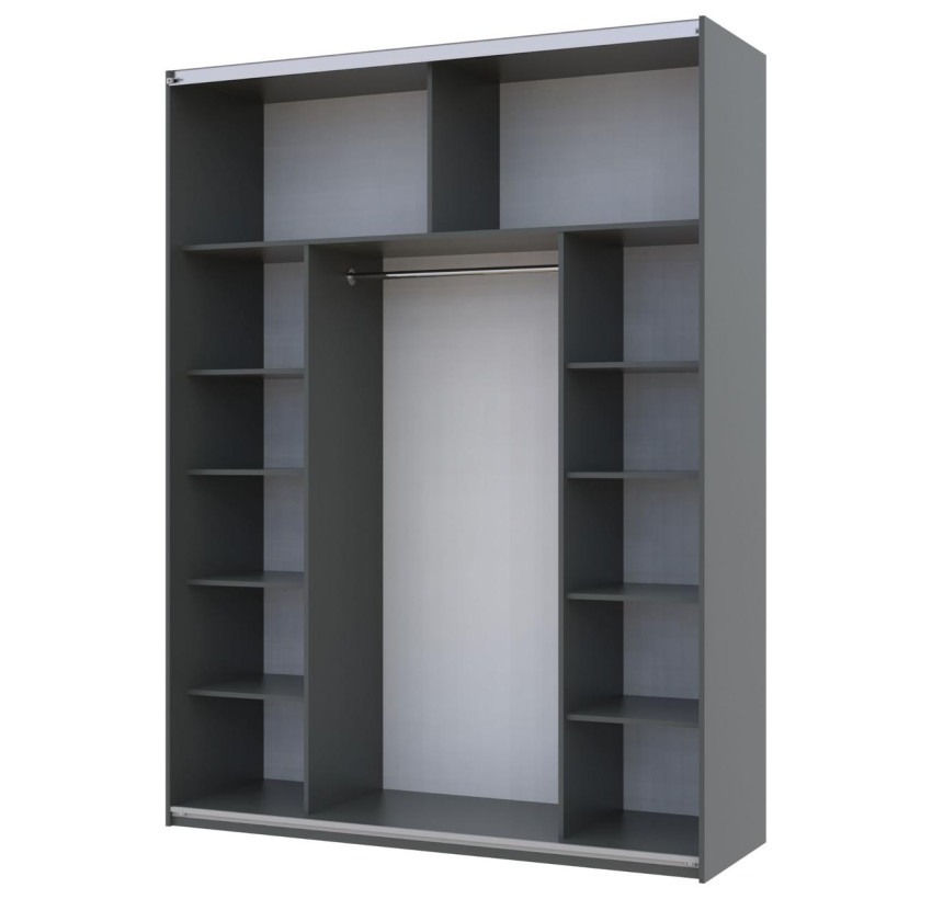Шафа купе Doros G-Caiser Графіт 2 Дзеркала 180х60х240 (42005012)