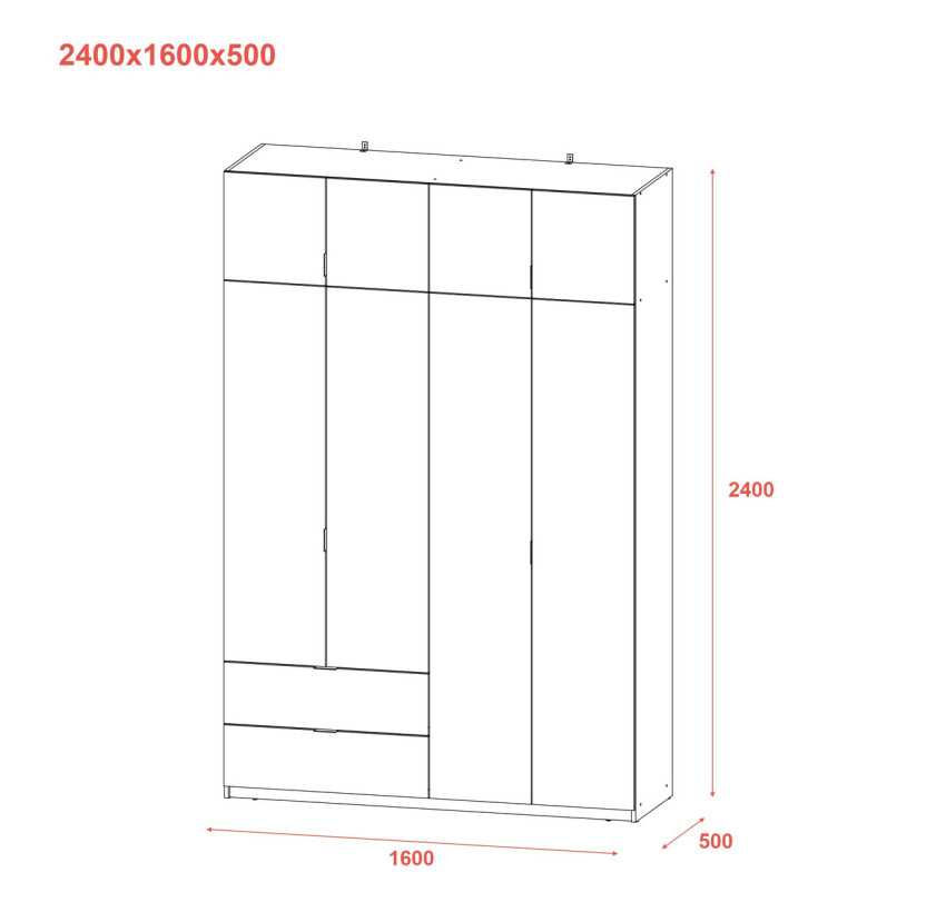 Распашный Шкаф для одежды Doros Лукас Дуб Сонома 160х50х240 (80737730)