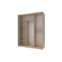 Шкаф купе Doros Сити Лайт Дуб Cонома 1 ДСП/2 Зеркала 180х60х225 (44900030)