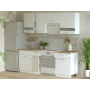 Кухня Doros Лея Белый гладкий / Cонома ДСП / вставки стекло 220х60х250 (80359337)