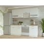 Кухня Doros Лея Белый гладкий / Cонома ДСП / вставки стекло 220х60х250 (80359337)