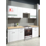 Кухня Doros Лея Белый гладкий / Cонома ДСП / вставки стекло 220х60х250 (80359337)