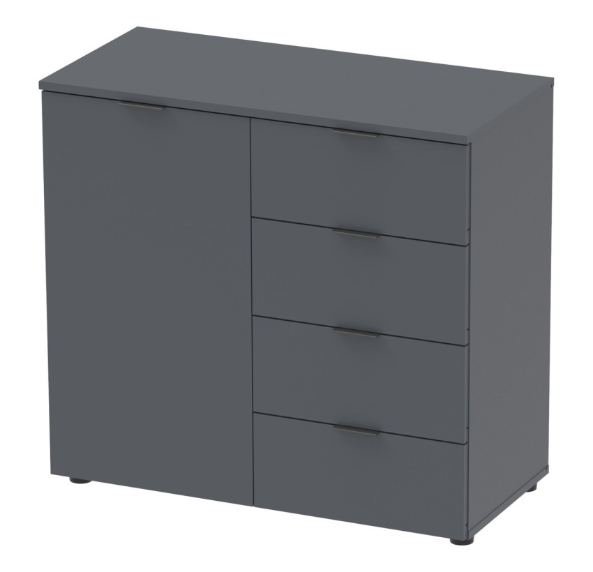 Комод Doros Рон 1 1 фасад 4 ящика Графит 80х38х81 (41516006)