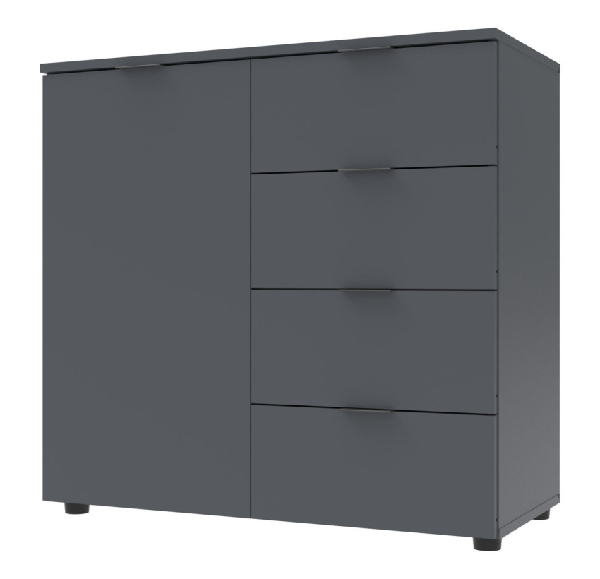 Комод Doros Рон 1 1 фасад 4 ящика Графит 80х38х81 (41516006)