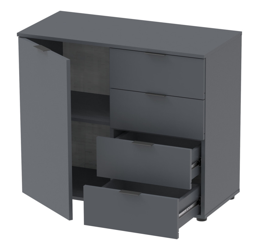 Комод Doros Рон 1 1 фасад 4 ящика Графит 80х38х81 (41516006)